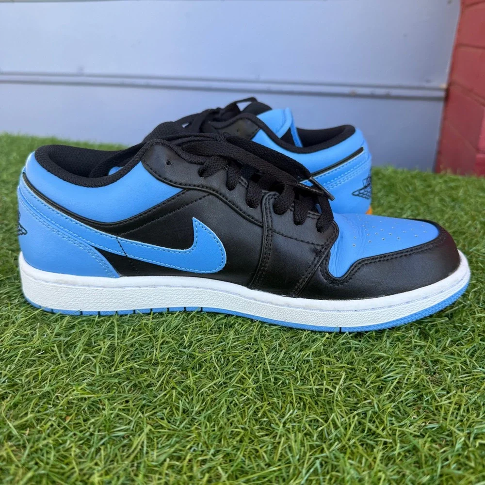Nike‎ Air Jordan 1 Low University Blue Black Leopard Custom Mens Size 8 Flaws